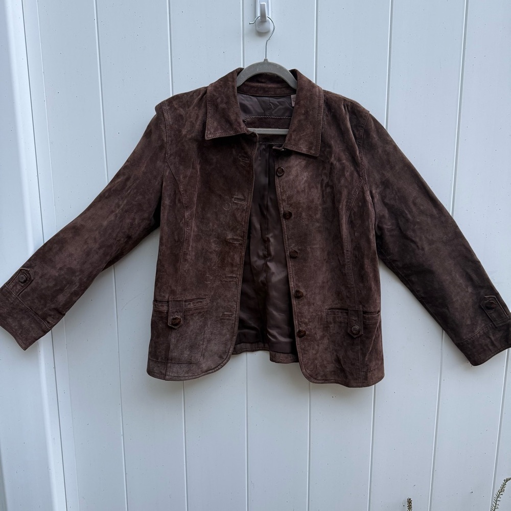 Chocolate Brown Suede Leather Jacket